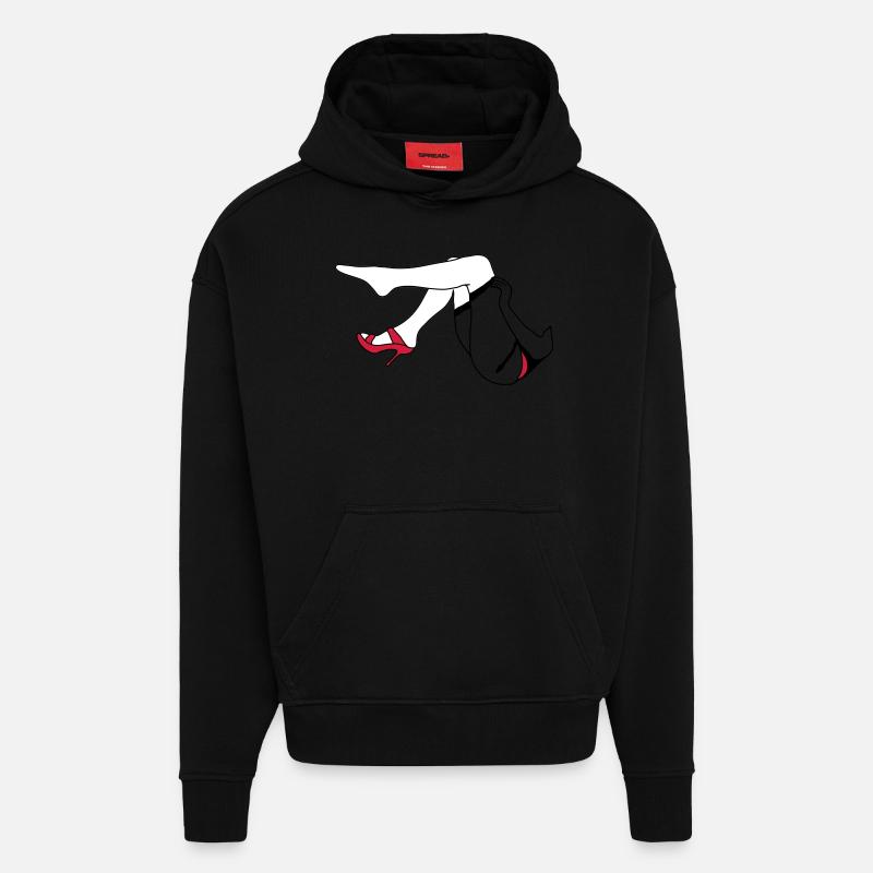 Frau Beine_d1 - Hoodie- made by SPREAD  - SOLID BLACK