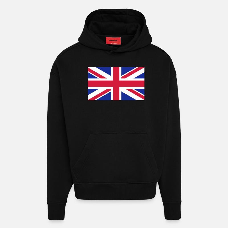 drapeau_royaume_uni - Sweat à capuche bio épais oversize fabriqué en UE - SOLID BLACK