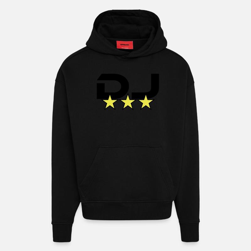 DJ *** - Sweat à capuche bio épais oversize fabriqué en UE - SOLID BLACK