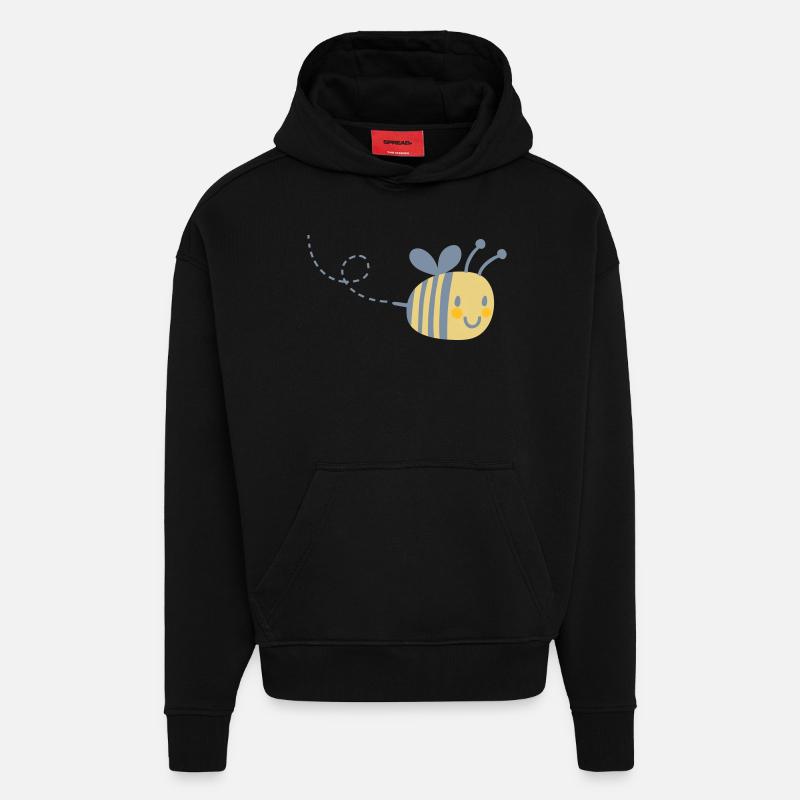 Biene mit Flugbahn - Hoodie- made by SPREAD  - SOLID BLACK