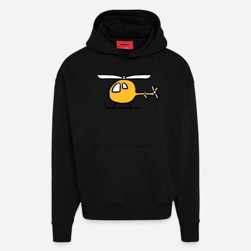 Comic Cartoon Kinder Heli Niedlich - Hoodie- made by SPREAD  - SOLID BLACK