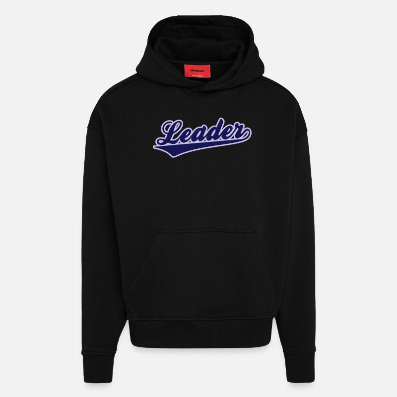 Leader - Sweat à capuche bio épais oversize fabriqué en UE - SOLID BLACK