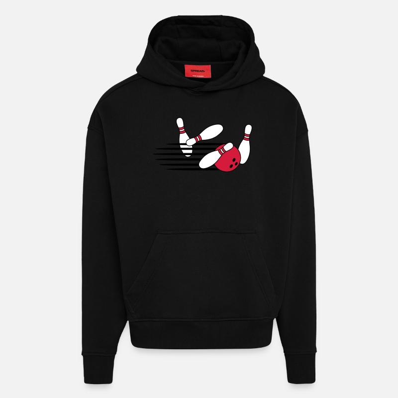 Fast Bowling Throw - Sweat à capuche bio épais oversize fabriqué en UE - SOLID BLACK