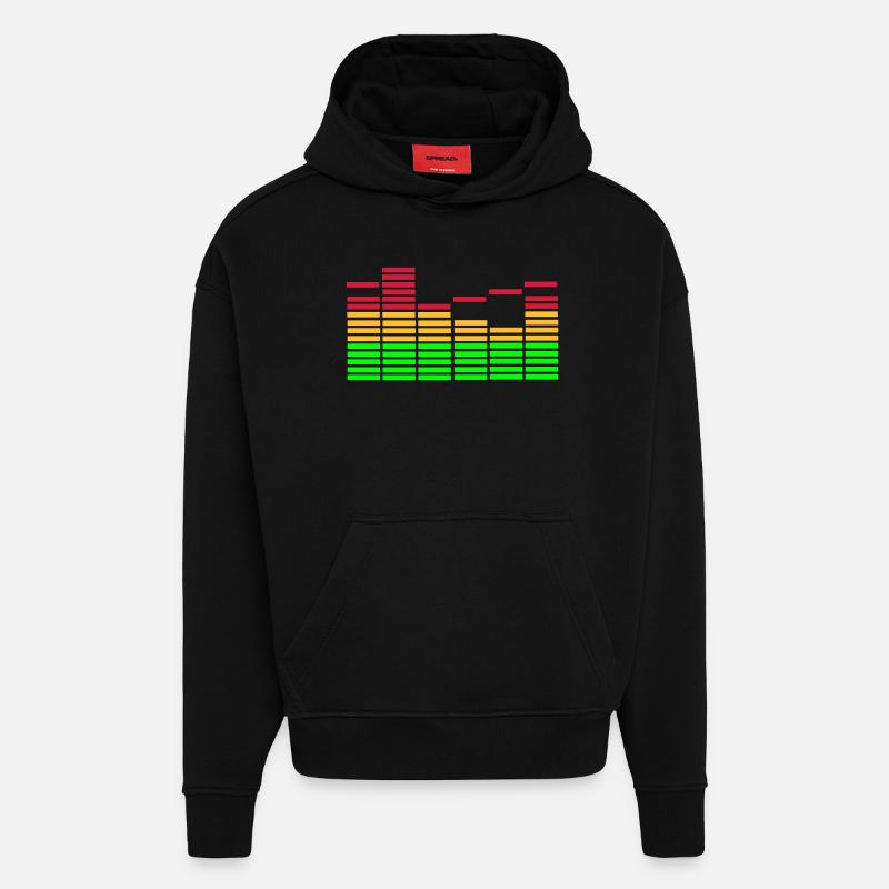 Equalizer - Musique - Sweat à capuche bio épais oversize fabriqué en UE - SOLID BLACK