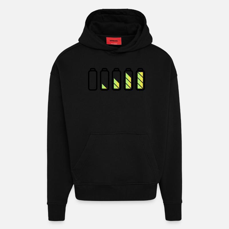 battery_loading - Hoodie- made by SPREAD  - SOLID BLACK