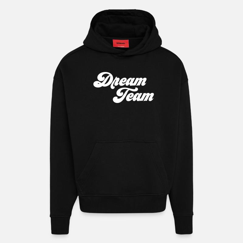 Équipe de rêve - Sweat à capuche bio épais oversize fabriqué en UE - SOLID BLACK