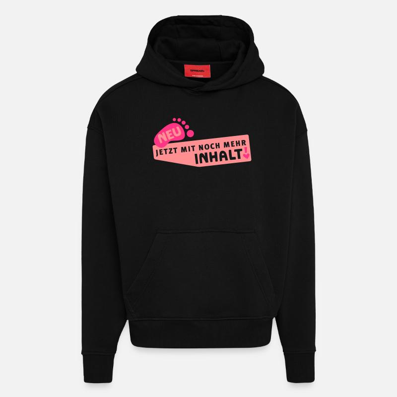 Enceinte - Plus de contenu - Sweat à capuche bio épais oversize fabriqué en UE - SOLID BLACK