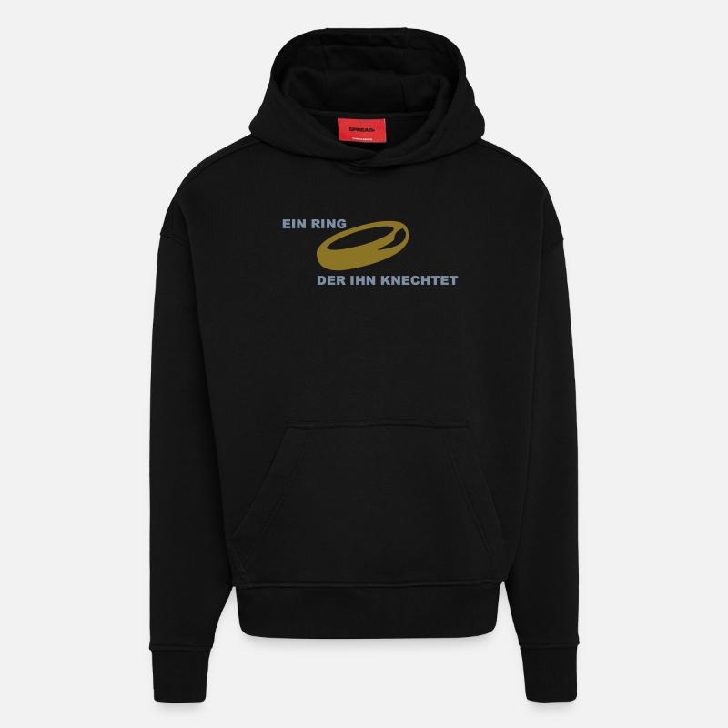 einringknechtetihn - Sweat à capuche bio épais oversize fabriqué en UE - SOLID BLACK