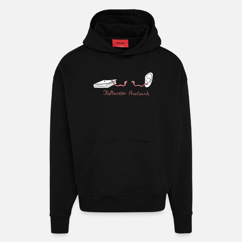 Kultureller Austausch - Hoodie- made by SPREAD - SOLID BLACK
