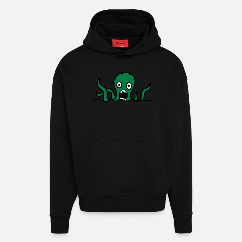 Octopus - Hoodie- made by SPREAD  - SOLID BLACK