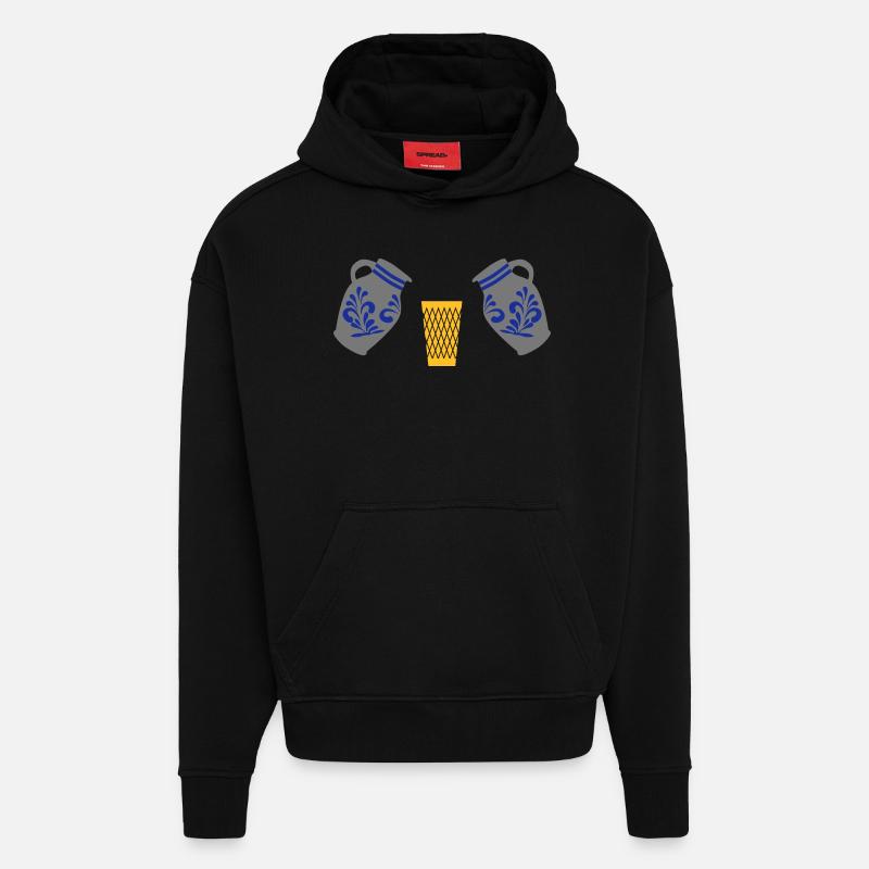 Geripptes mit Bembel - Hoodie- made by SPREAD  - SOLID BLACK