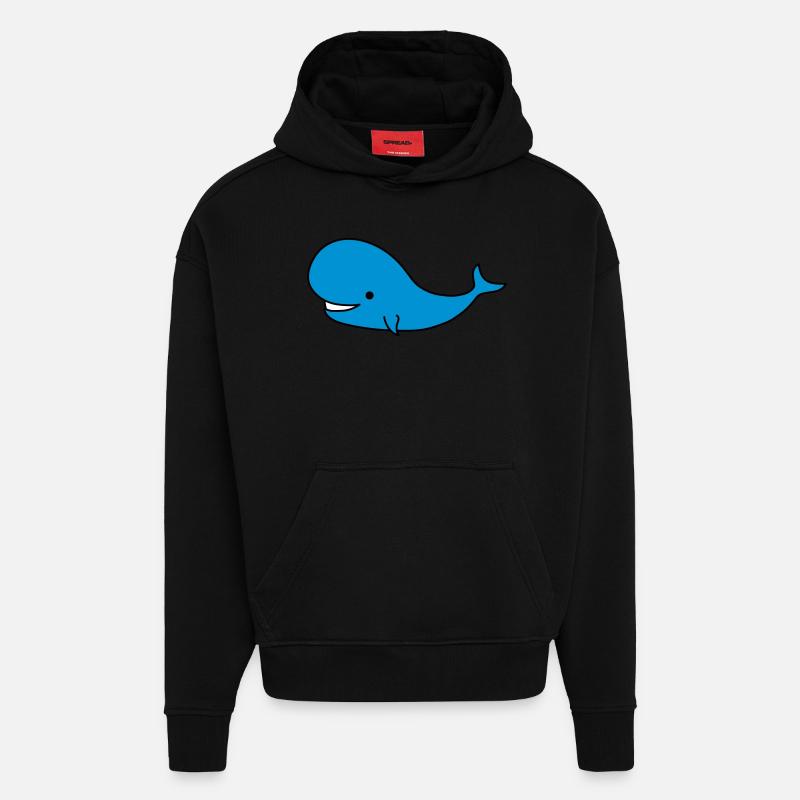 Whale - Sweat à capuche bio épais oversize fabriqué en UE - SOLID BLACK