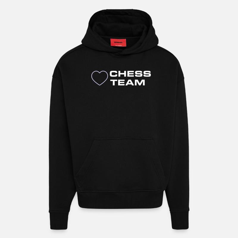 Chess Team Heart - Hoodie- made by SPREAD  - SOLID BLACK