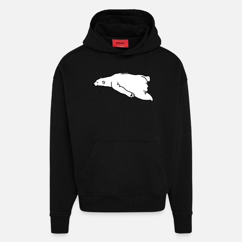 lazy_bear - Sweat à capuche bio épais oversize fabriqué en UE - SOLID BLACK