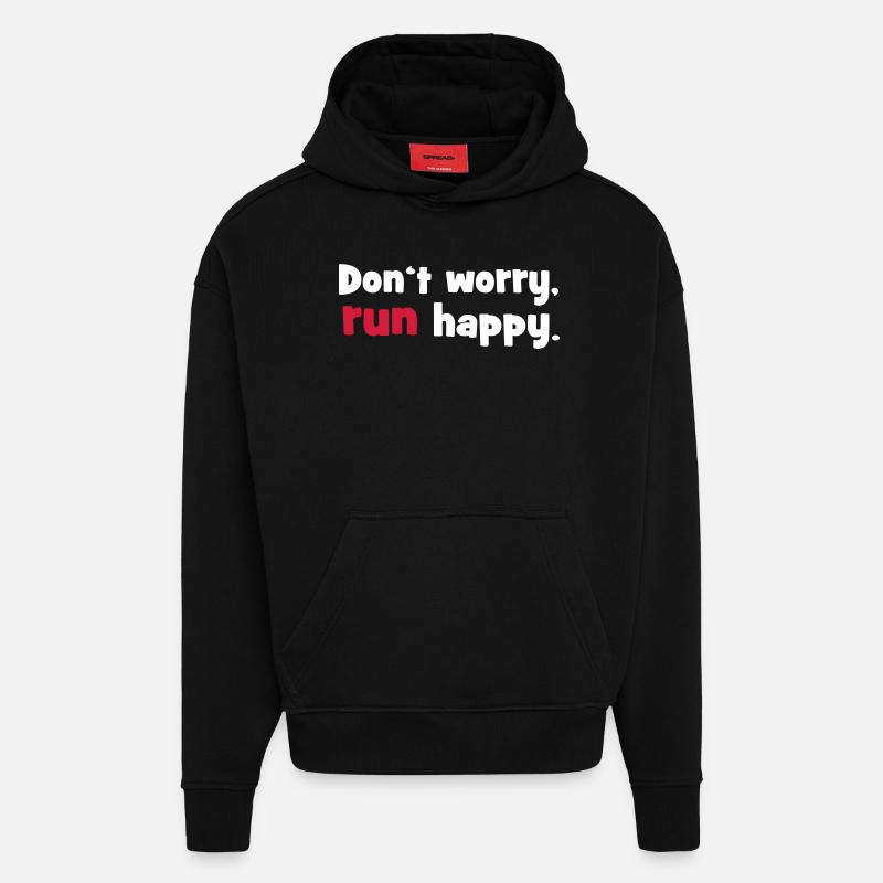 Courir - Sweat à capuche bio épais oversize fabriqué en UE - SOLID BLACK