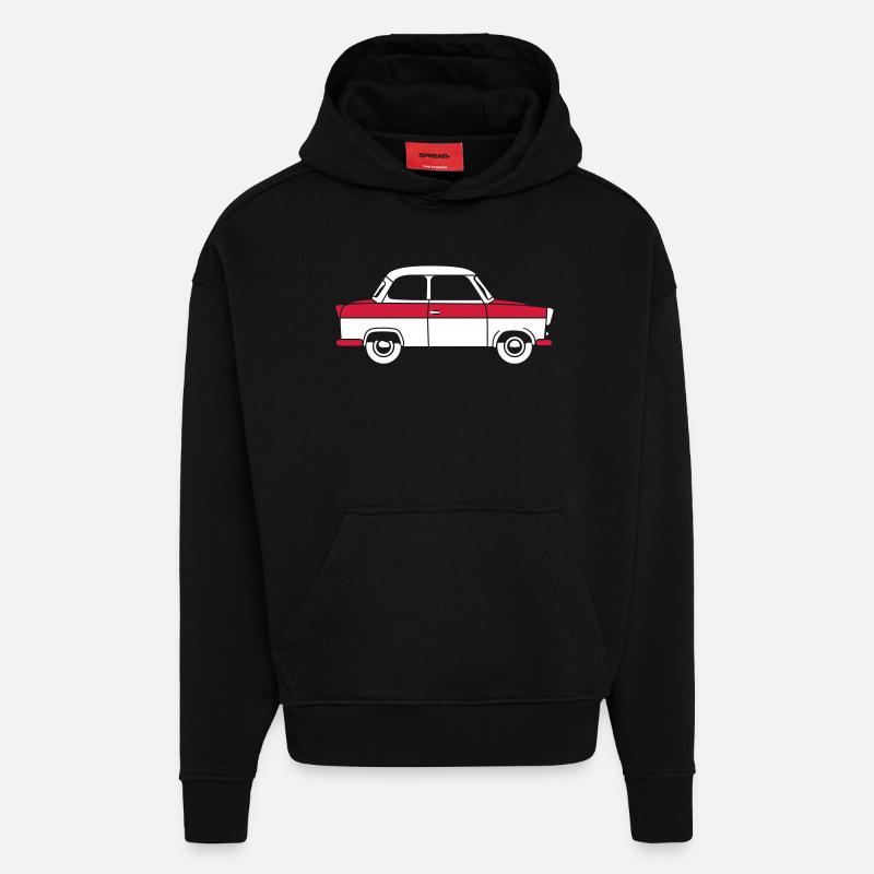 500 Coupé 2c - Sweat à capuche bio épais oversize fabriqué en UE - SOLID BLACK