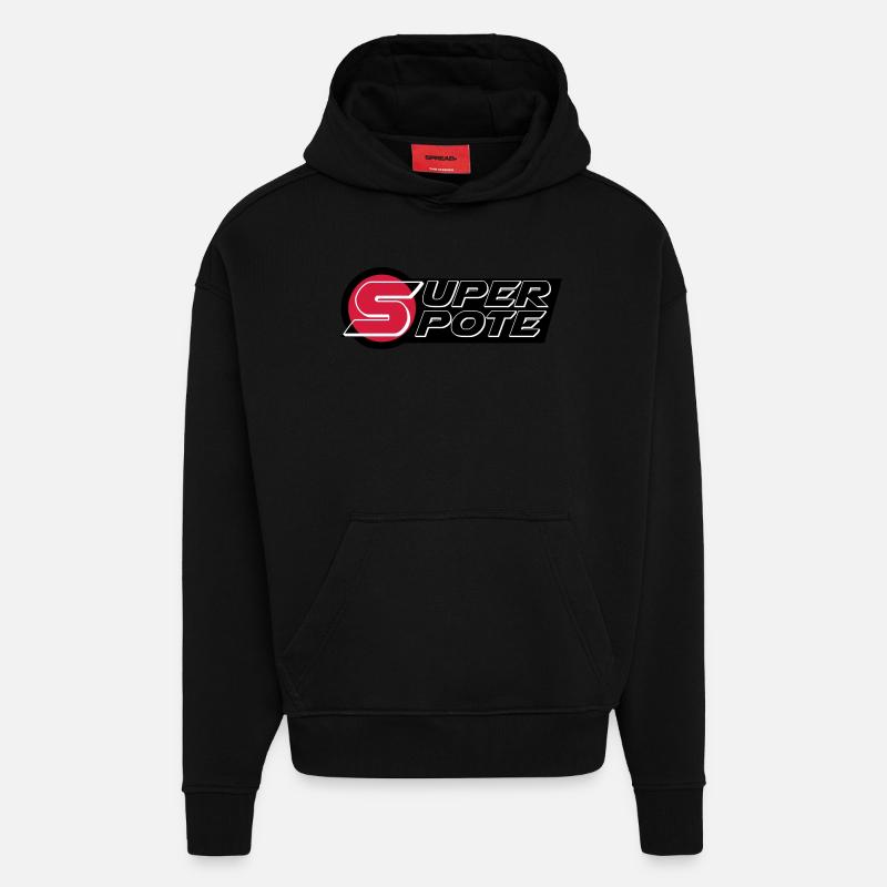 super_pote_ok - Sweat à capuche bio épais oversize fabriqué en UE - SOLID BLACK