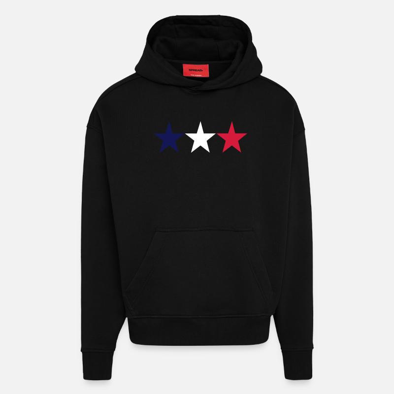 france - Hoodie- made by SPREAD  - SOLID BLACK