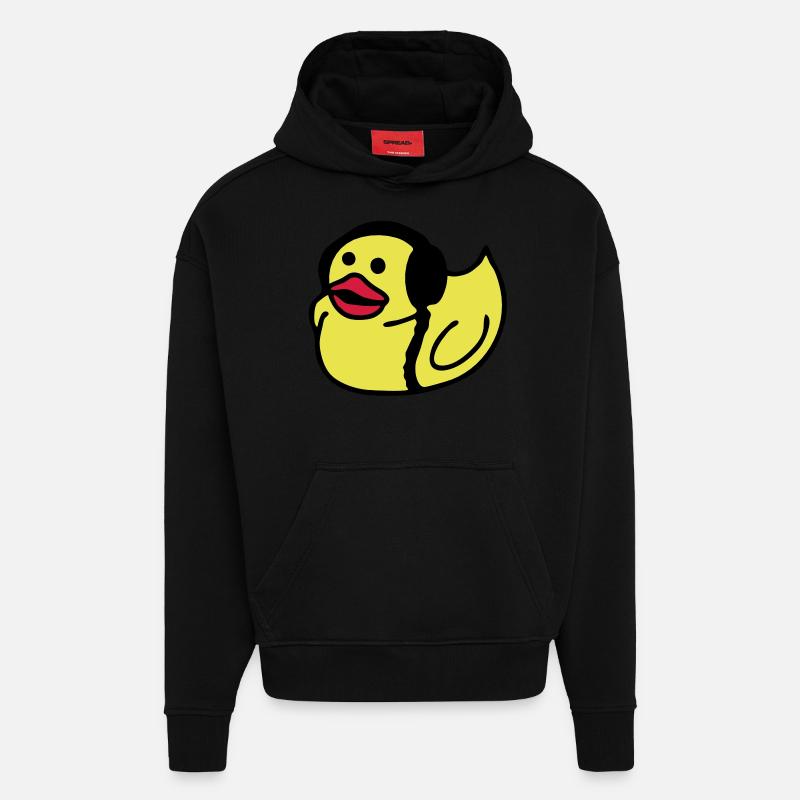 canard - Sweat à capuche bio épais oversize fabriqué en UE - SOLID BLACK