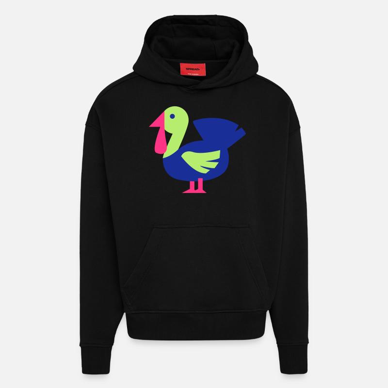 un dindon - Sweat à capuche bio épais oversize fabriqué en UE - SOLID BLACK