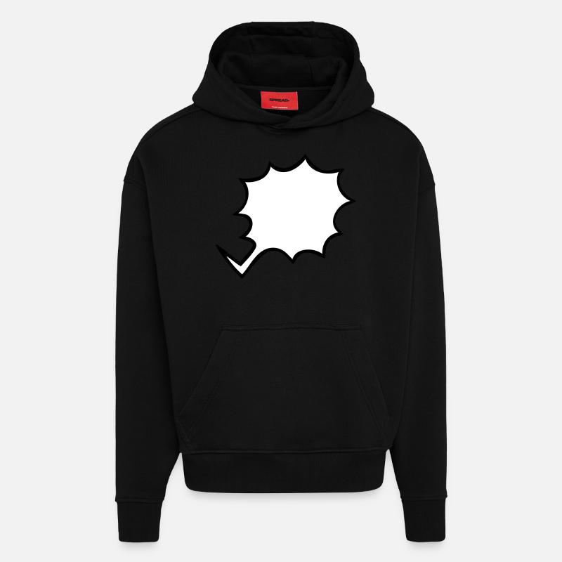 BD exclamation - Sweat à capuche bio épais oversize fabriqué en UE - SOLID BLACK