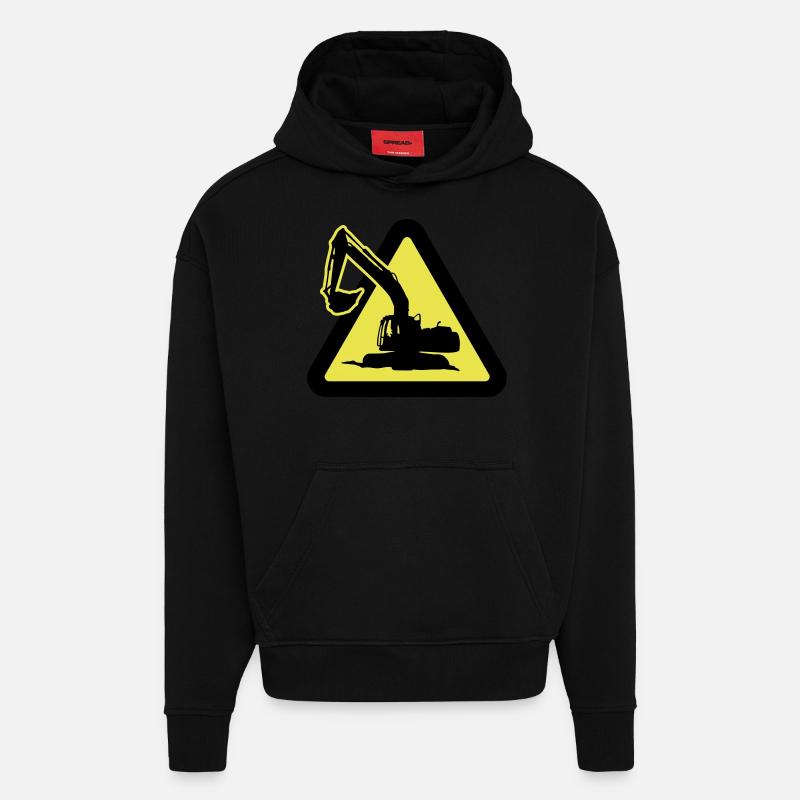 bauarbeiten_mit_bagger_2c - Hoodie- made by SPREAD  - SOLID BLACK