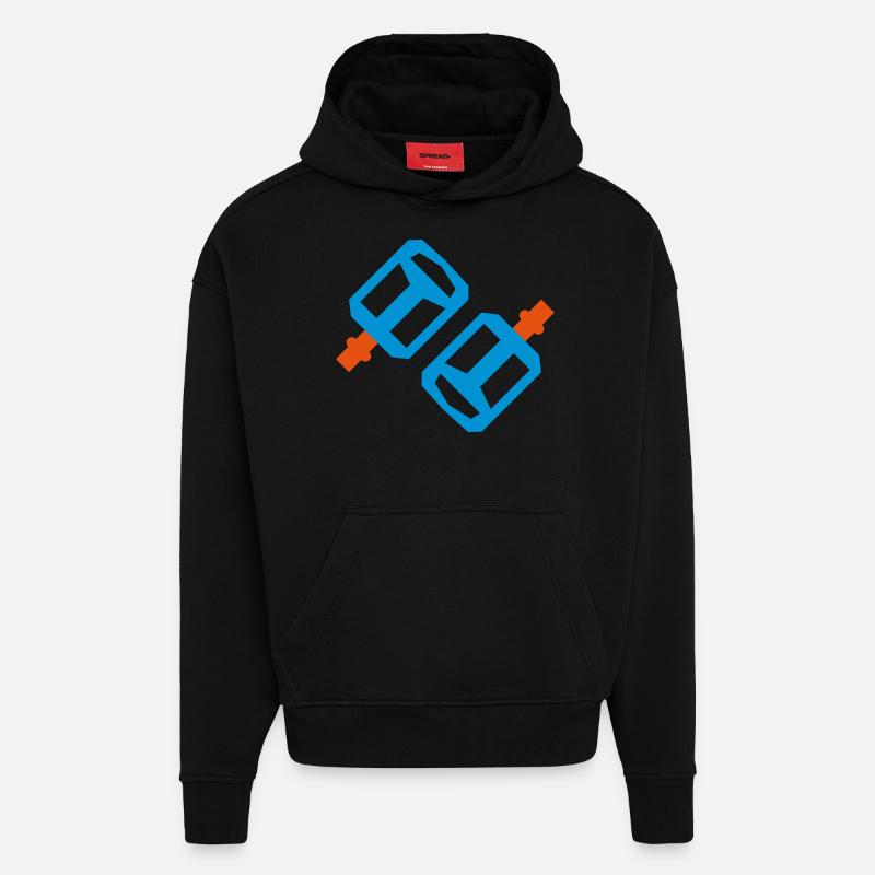 Cool bicycle gear design - Hoodie- made by SPREAD  - SOLID BLACK