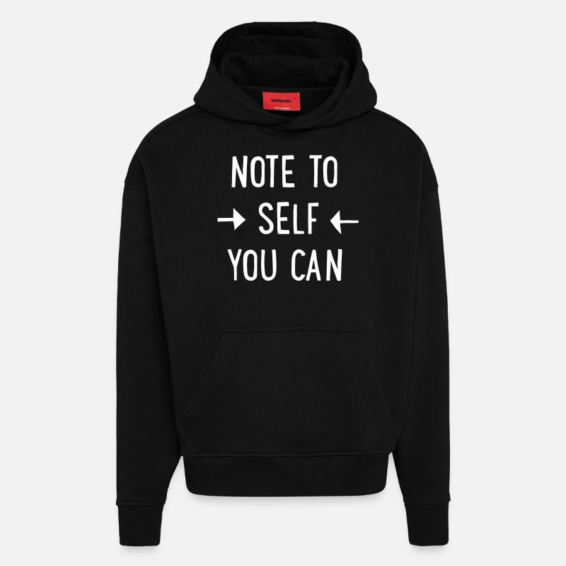 Motivation - Sweat à capuche bio épais oversize fabriqué en UE - SOLID BLACK