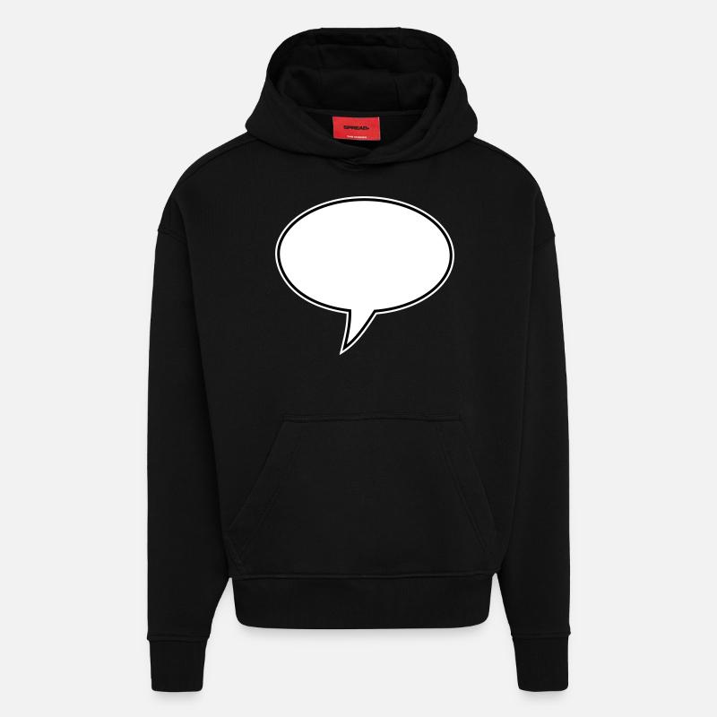 Sprechblase Design Links - Hoodie- made by SPREAD  - SOLID BLACK