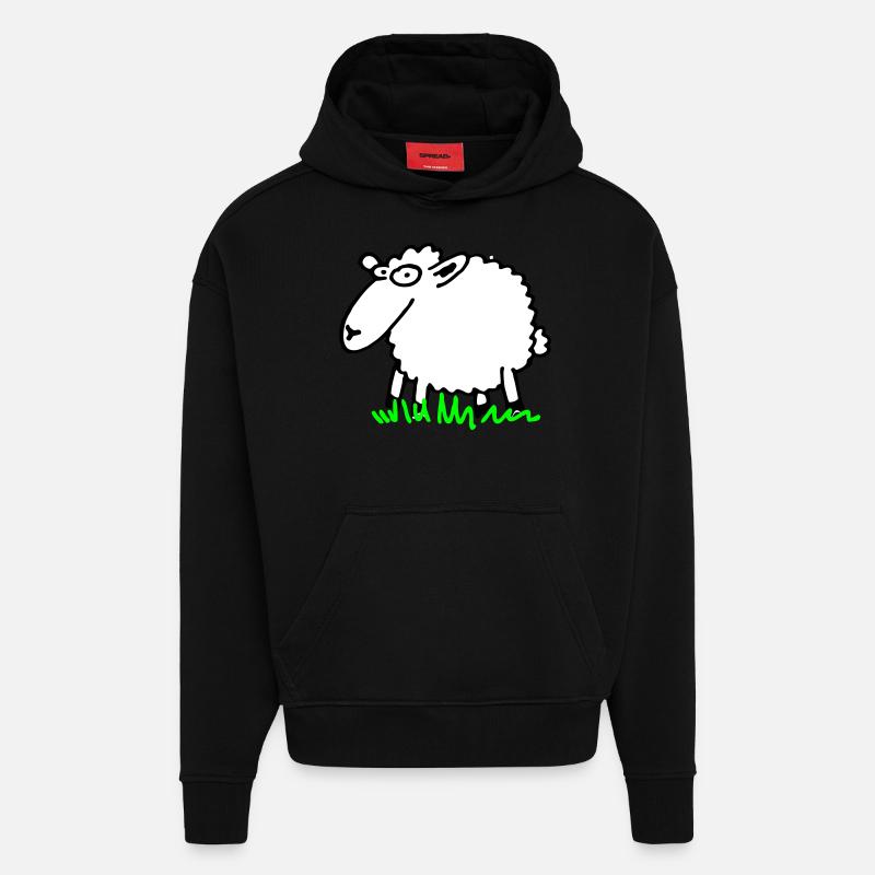 Schaf - Hoodie- made by SPREAD  - SOLID BLACK