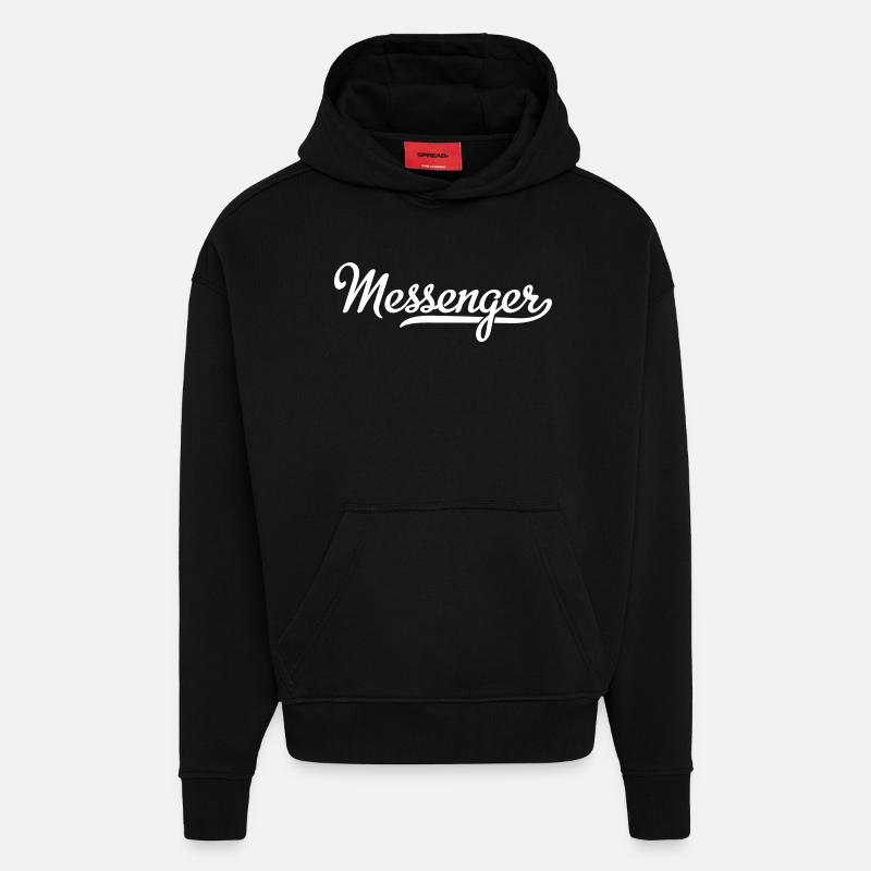 Messager - Sweat à capuche bio épais oversize fabriqué en UE - SOLID BLACK