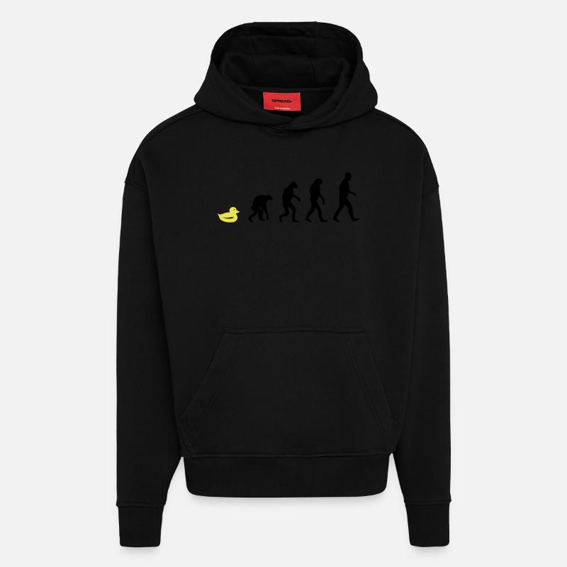 quietsche entchen evolution - Hoodie- made by SPREAD  - SOLID BLACK