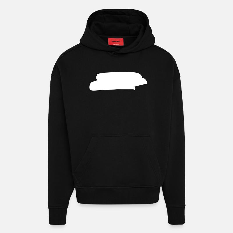 forme d'arrière-plan Doodle - Sweat à capuche bio épais oversize fabriqué en UE - SOLID BLACK