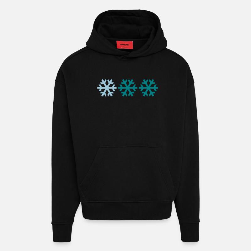 Drei Schneeflocken - Hoodie- made by SPREAD  - SOLID BLACK