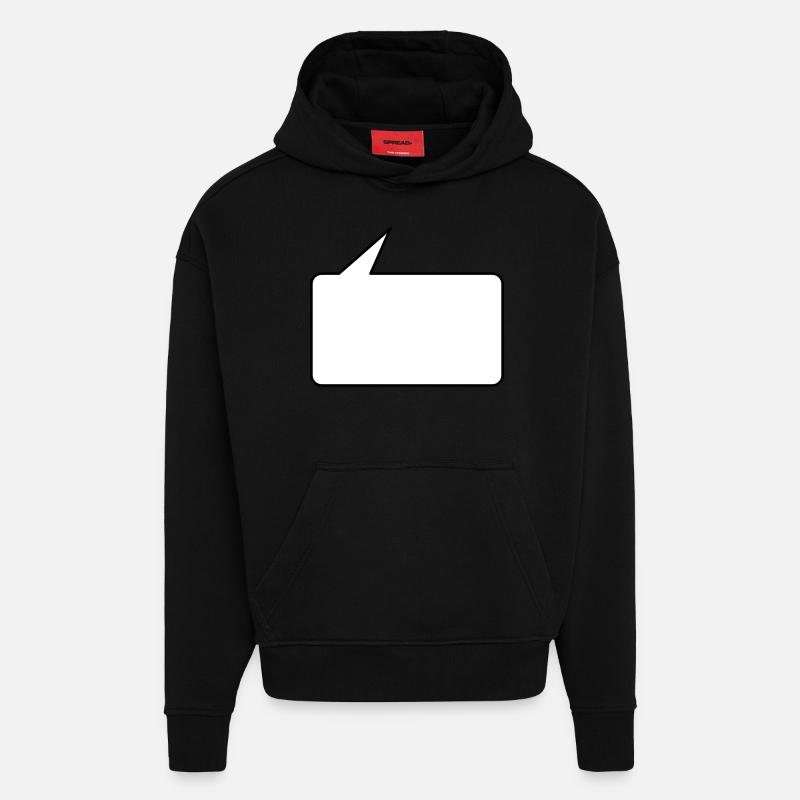 Sprechblase eckig klein 2c - Sweat à capuche bio épais oversize fabriqué en UE - SOLID BLACK