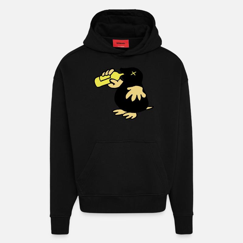 Mole Saufwurf - Sweat à capuche bio épais oversize fabriqué en UE - SOLID BLACK