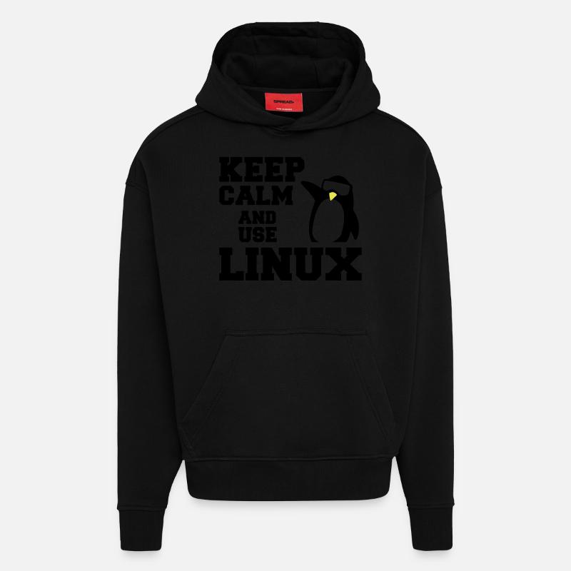 keep calm use linux - Hoodie- made by SPREAD  - SOLID BLACK