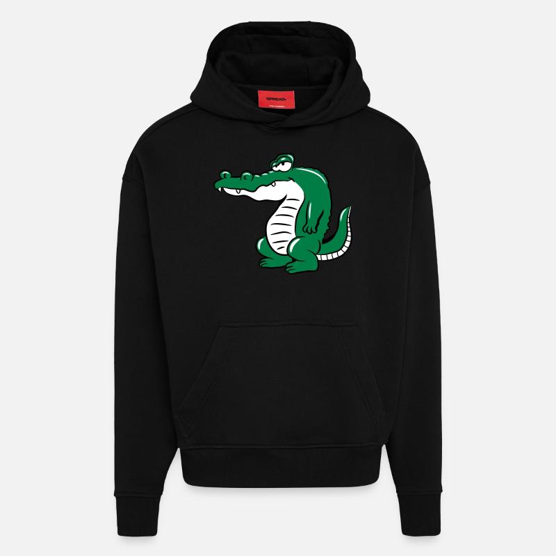 Krokodil kopf - Hoodie- made by SPREAD  - SOLID BLACK