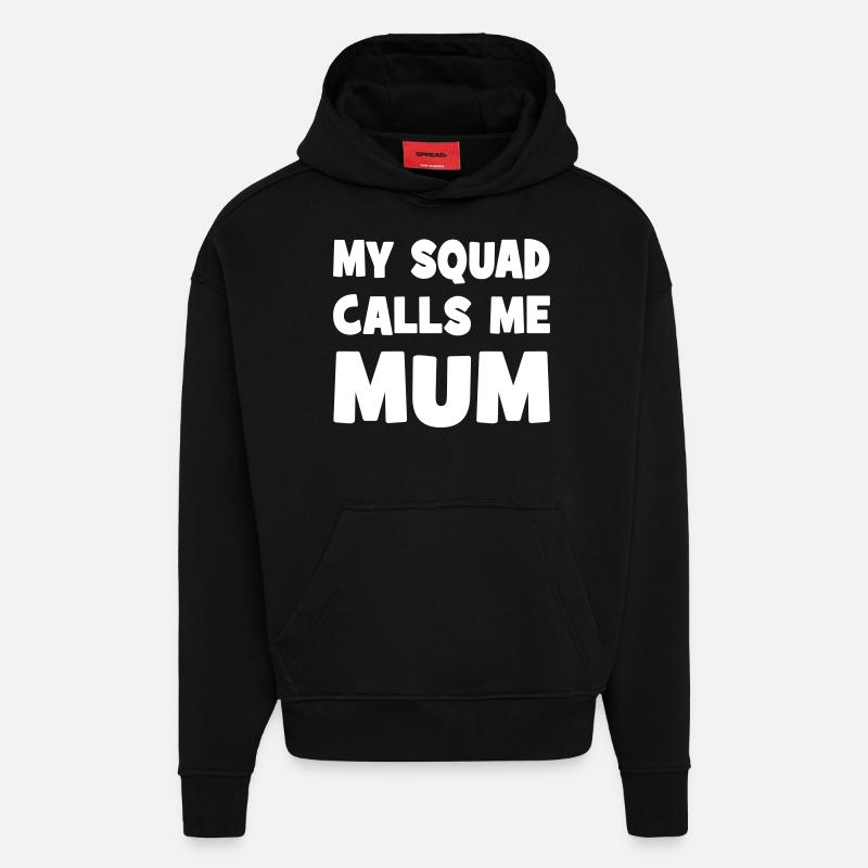 mère - Sweat à capuche bio épais oversize fabriqué en UE - SOLID BLACK