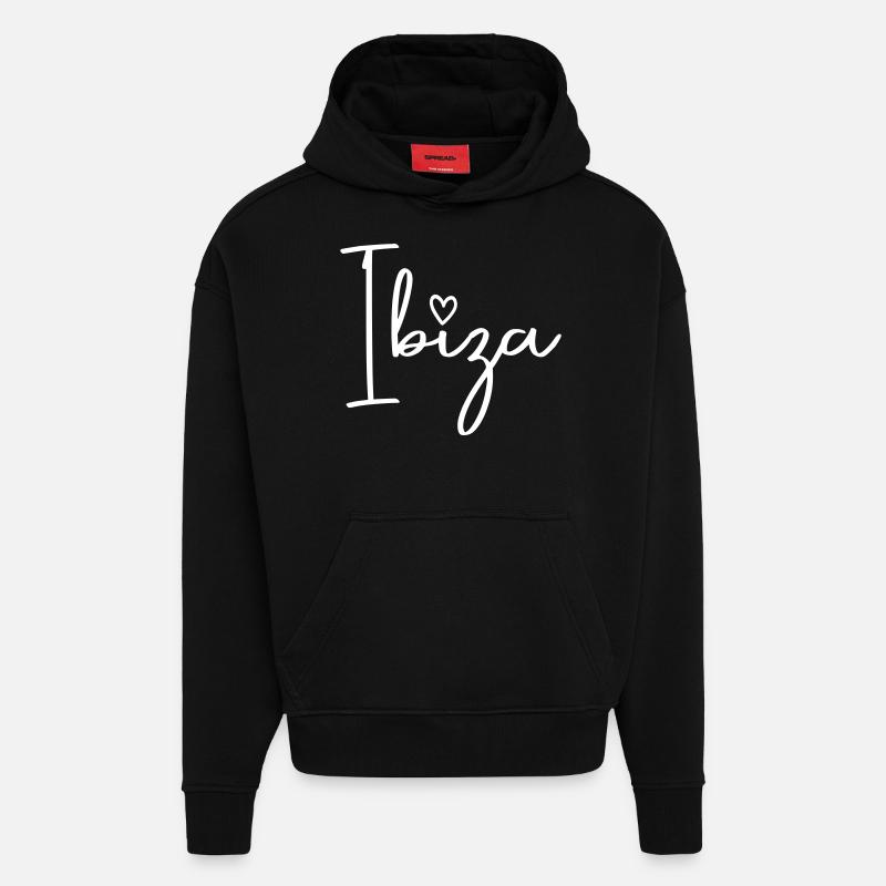 Cœur d’Ibiza - Sweat à capuche bio épais oversize fabriqué en UE - SOLID BLACK