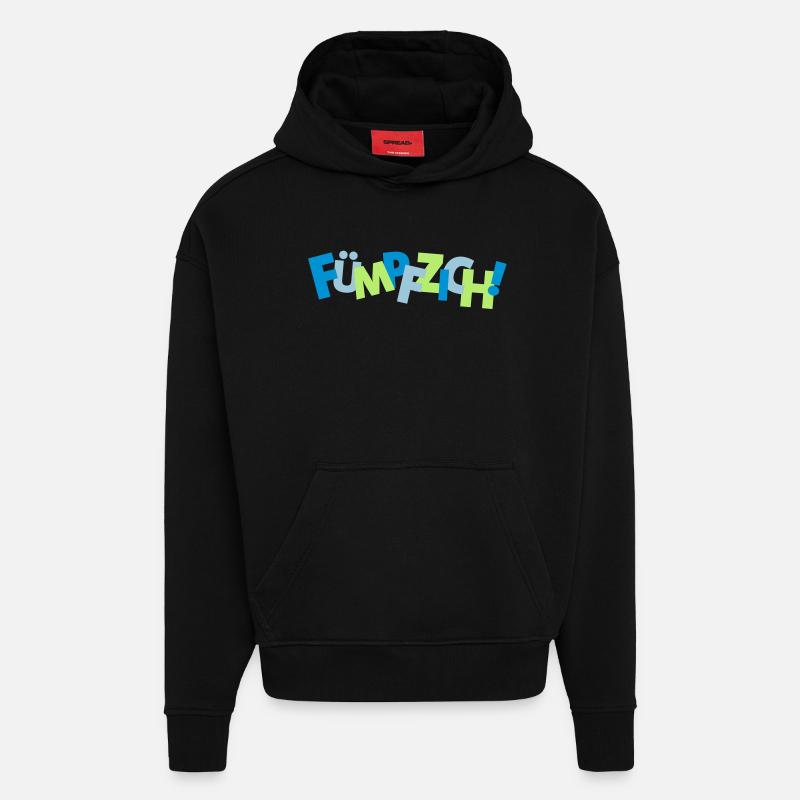 50 Fuempfzich - 3c - Sweat à capuche bio épais oversize fabriqué en UE - SOLID BLACK