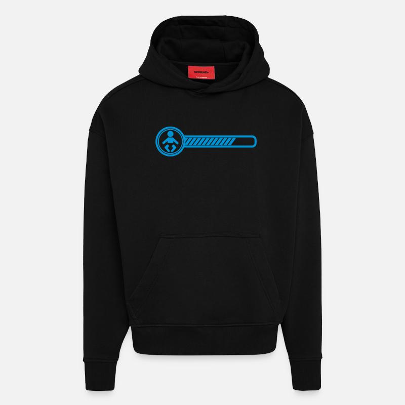 baby loading - Sweat à capuche bio épais oversize fabriqué en UE - SOLID BLACK