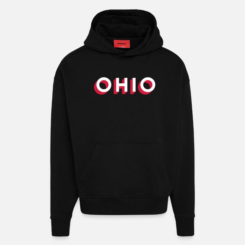 Ohio - Sweat à capuche bio épais oversize fabriqué en UE - SOLID BLACK