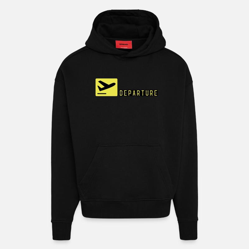 Flugzeug beim Starten - Hoodie- made by SPREAD  - SOLID BLACK