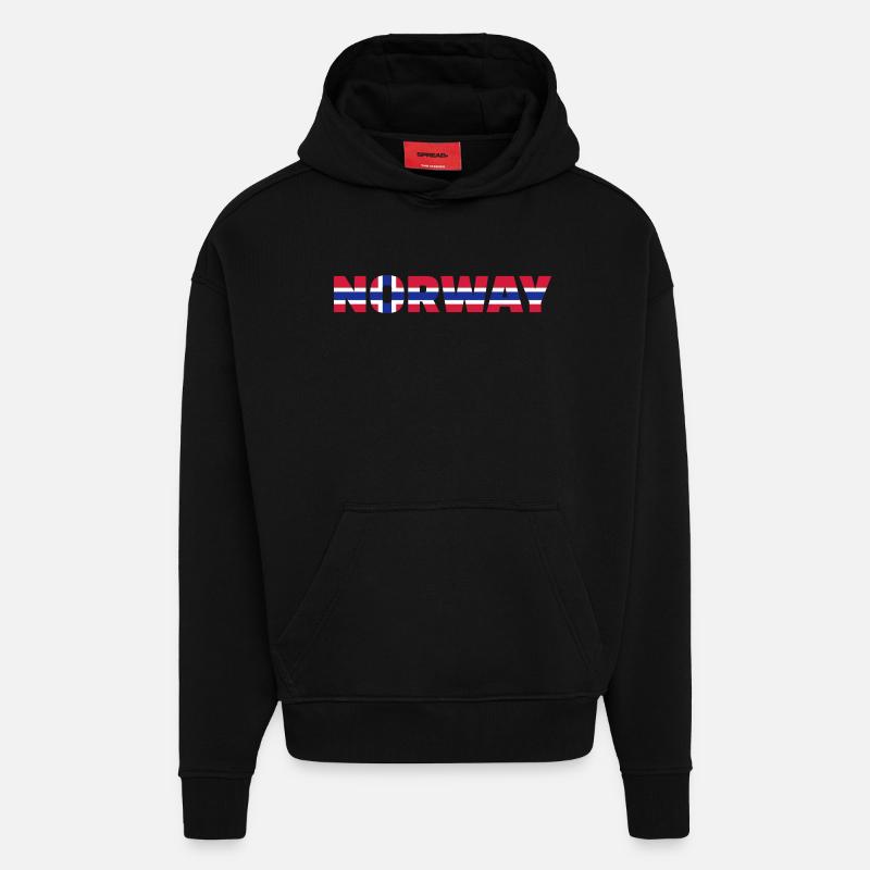Norway - Sweat à capuche bio épais oversize fabriqué en UE - SOLID BLACK