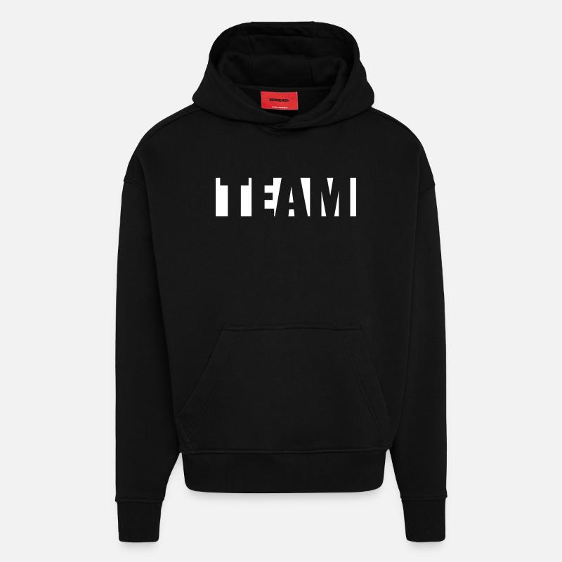 Équipe - Sweat à capuche bio épais oversize fabriqué en UE - SOLID BLACK