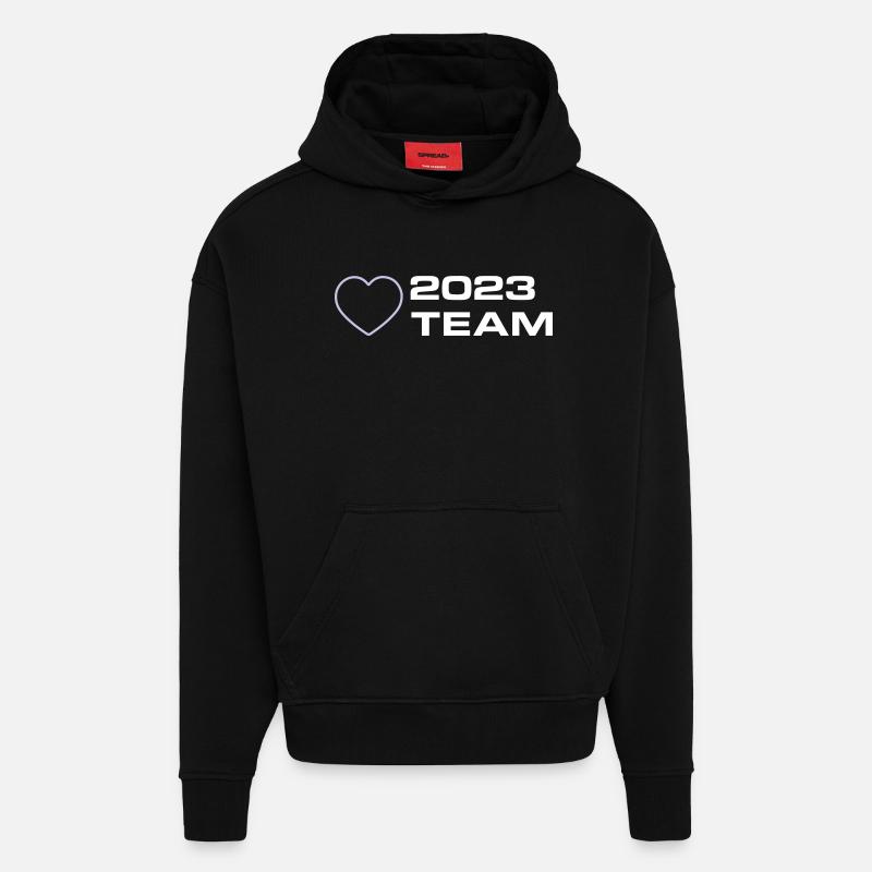 Équipe 2023 - Sweat à capuche bio épais oversize fabriqué en UE - SOLID BLACK