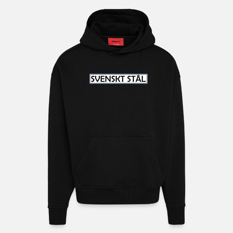 Acier suédois - Sweat à capuche bio épais oversize fabriqué en UE - SOLID BLACK