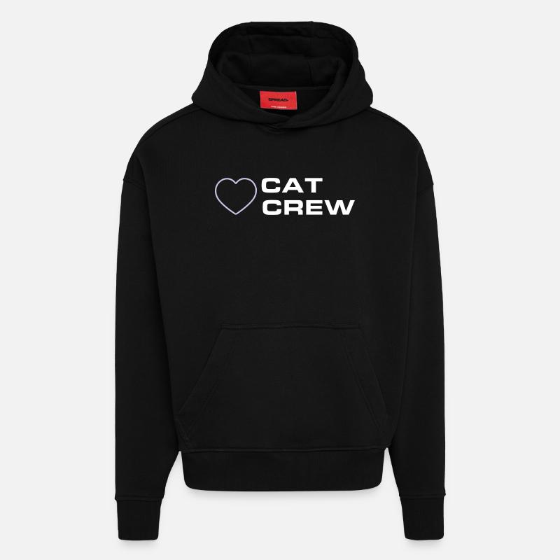Équipe Cat - Sweat à capuche bio épais oversize fabriqué en UE - SOLID BLACK