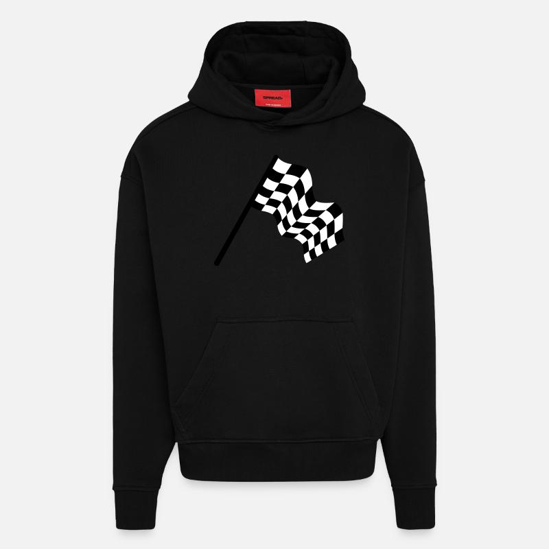 la course automobile - Sweat à capuche bio épais oversize fabriqué en UE - SOLID BLACK